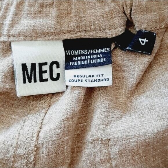MEC | Hemp Blend Cropped Pull-On Casual Pants Tan Sz 4 - Picture 12 of 12